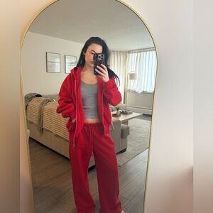 Red Hoodie and Sweatpants Set